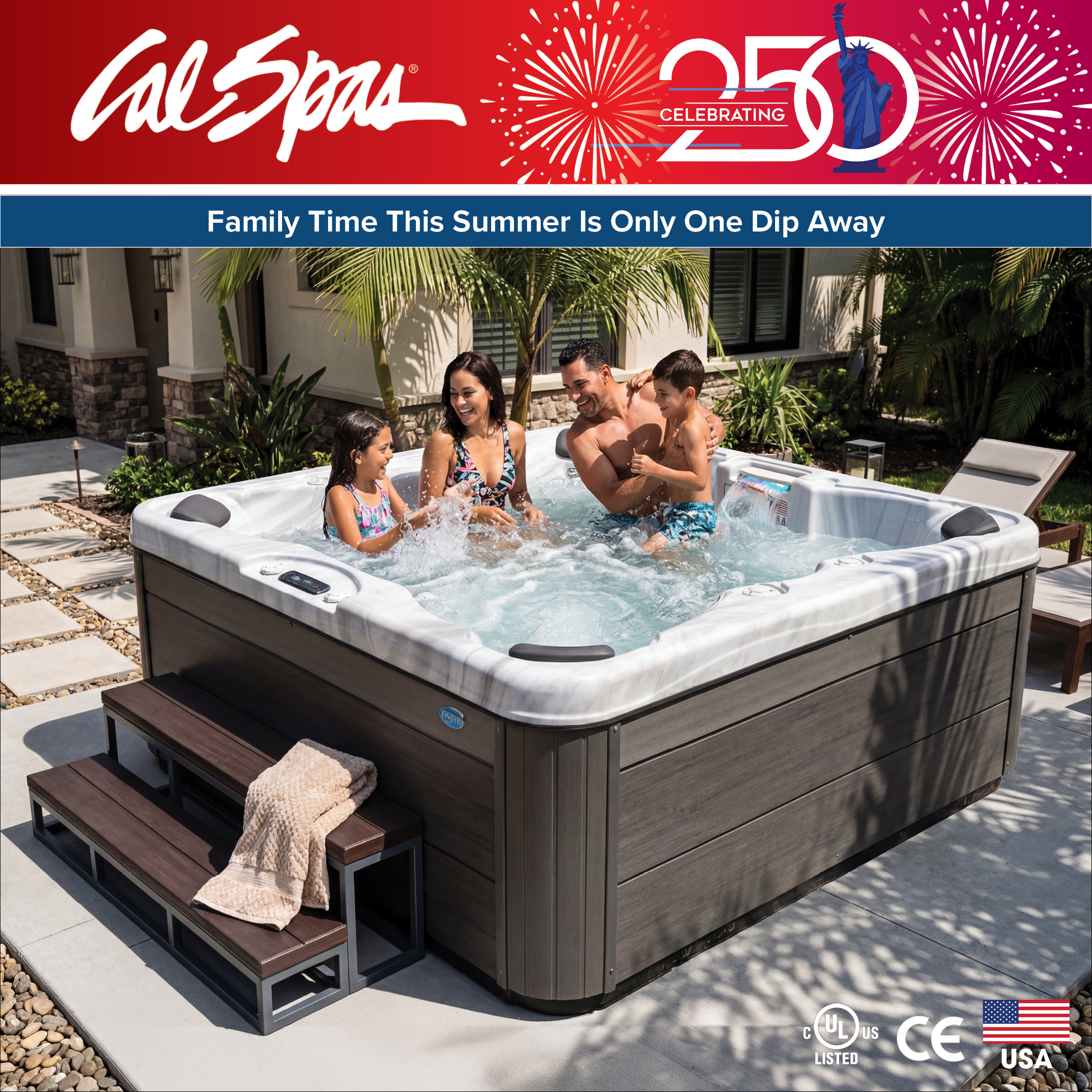 Calspas hot tub being used in a family setting - North Las Vegas